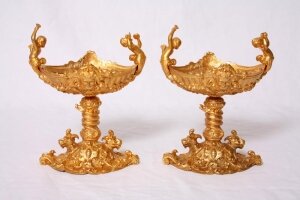 Stunning Pair Gilded Bronze Salt Bonbon Sweet Dishes | Ref. no. 02612 pair | Regent Antiques